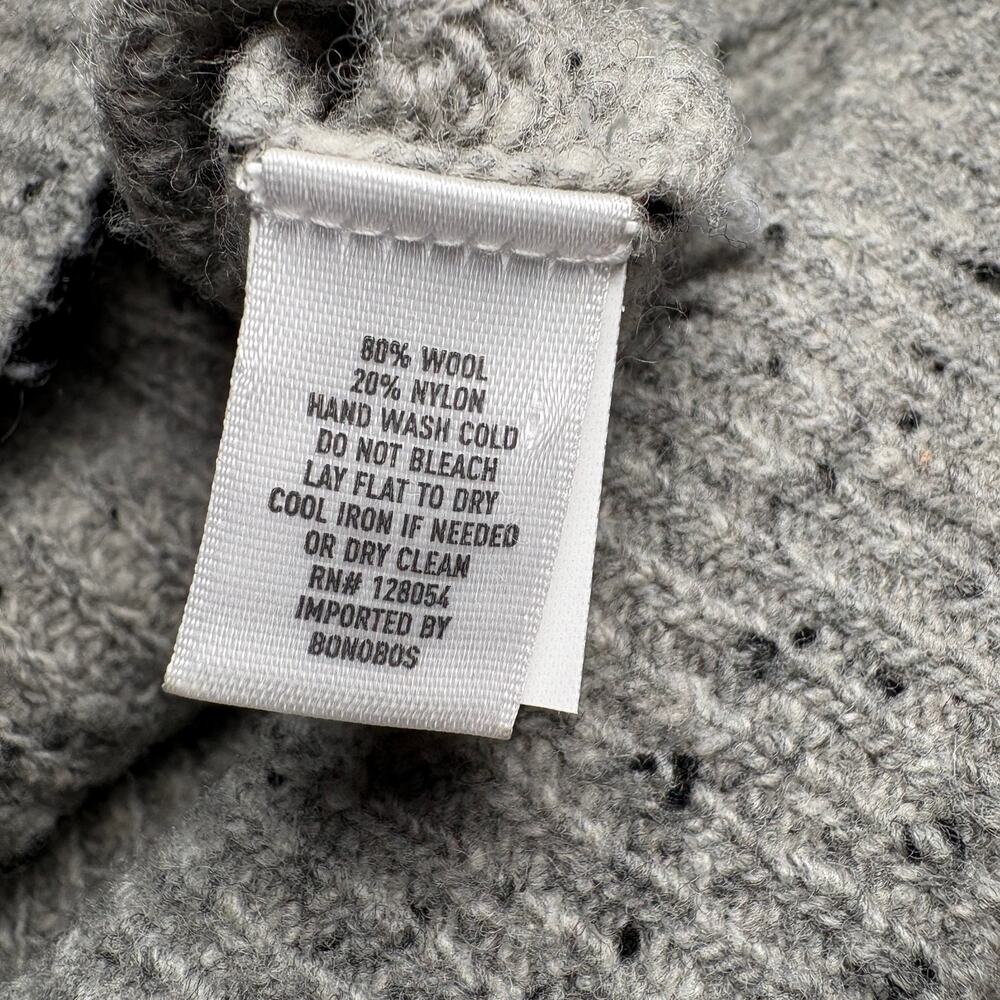 Bonobos Shawl Collar Cardigan Textured Gray Knit Grandpa M Pockets Wool Blend - Picture 5 of 7